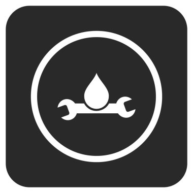 Sıhhi tesisat düz kare vektör simgesi