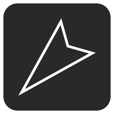 İşaretçi sol düz vektör simgesi kare.