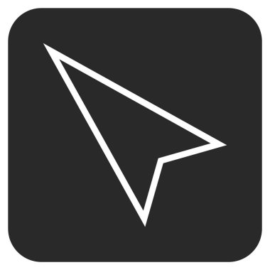 İşaretçi sol düz vektör simgesi kare.