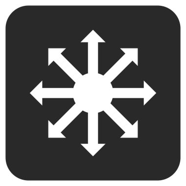 Radyal oklar düz kare vektör simgesi