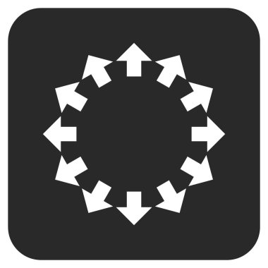 Radyal oklar düz kare vektör simgesi