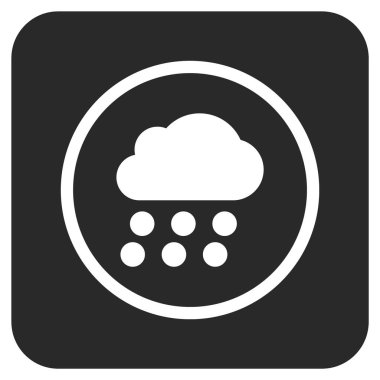 Yağmur bulutu düz kare vektör simgesi