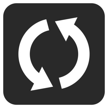 Geri dönüşüm düz kare vektör simgesi