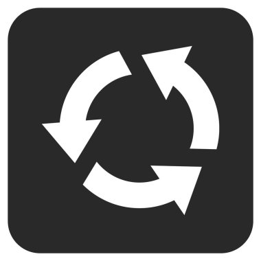 Geri dönüşüm düz kare vektör simgesi