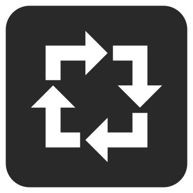 Geri dönüşüm düz kare vektör simgesi