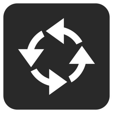 Geri dönüşüm düz kare vektör simgesi