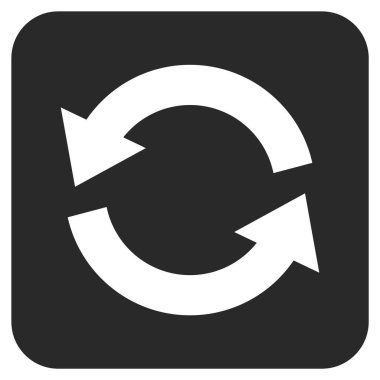 Düz kare vektör simge Yenile