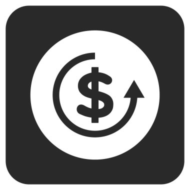 Düz kare vektör simge iade