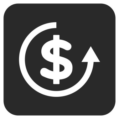 Düz kare vektör simge iade