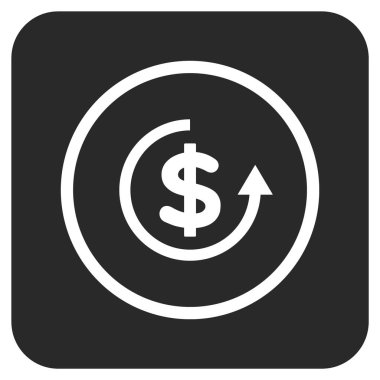 Düz kare vektör simge iade