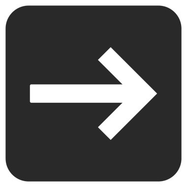 Sağ ok düz kare vektör simgesi