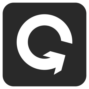 Saatin tersi yönde düz kare vektör simge döndürmek