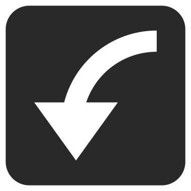 Saatin tersi yönde düz kare vektör simge döndürmek