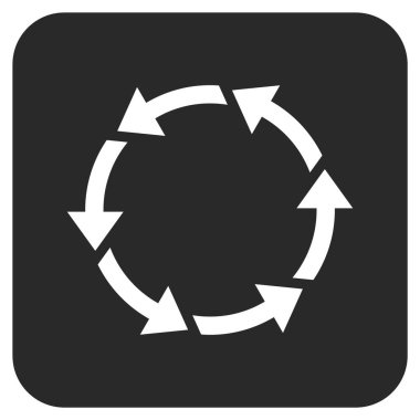 Saatin tersi yönde düz kare vektör simge döndürmek