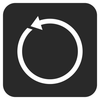 Saatin tersi yönde düz kare vektör simge döndürmek