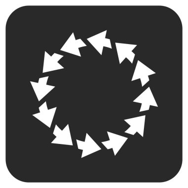 Saatin tersi yönde düz kare vektör simge döndürmek