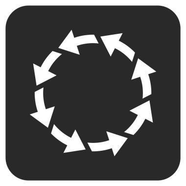 Saatin tersi yönde düz kare vektör simge döndürmek