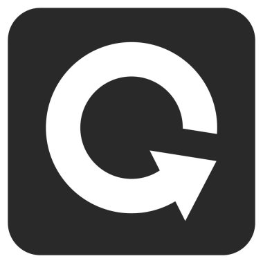 Saatin tersi yönde düz kare vektör simge döndürmek