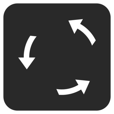 Saatin tersi yönde düz kare vektör simge döndürmek