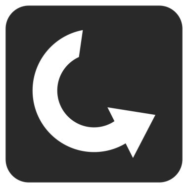 Saatin tersi yönde düz kare vektör simge döndürmek