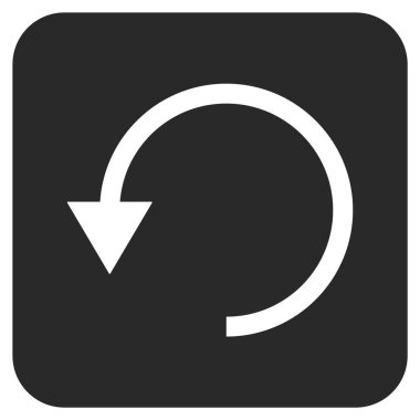 Saatin tersi yönde düz kare vektör simge döndürmek