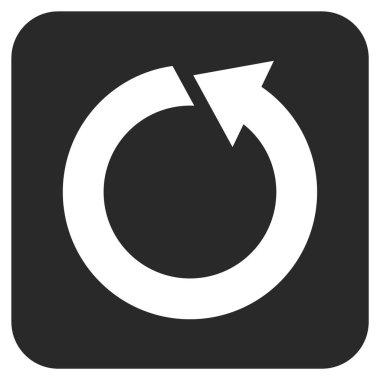 Saatin tersi yönde düz kare vektör simge döndürmek