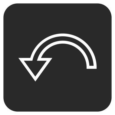 Sol düz kare vektör simge döndürmek