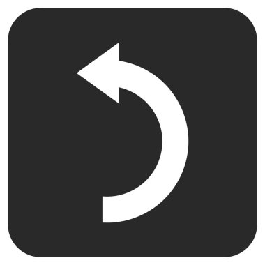 Sol düz kare vektör simge döndürmek