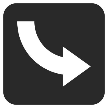 Sağa döndür düz kare vektör simgesi