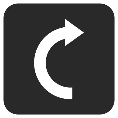 Sağa döndür düz kare vektör simgesi