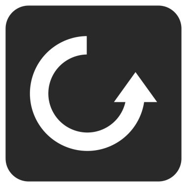 Düz kare vektör simge Döndür