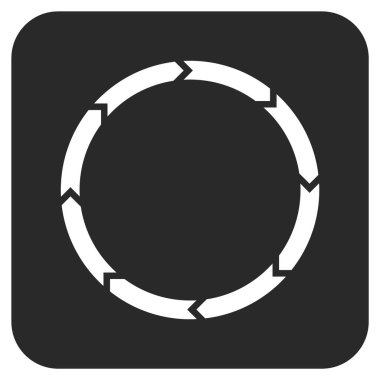 Döndürme düz kare vektör simgesi