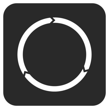 Döndürme düz kare vektör simgesi