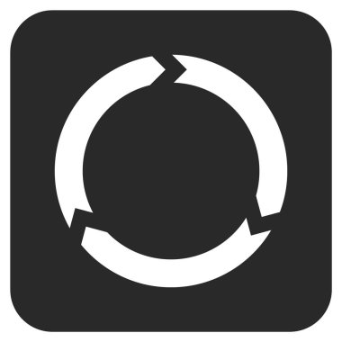 Döndürme düz kare vektör simgesi