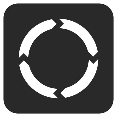 Döndürme düz kare vektör simgesi