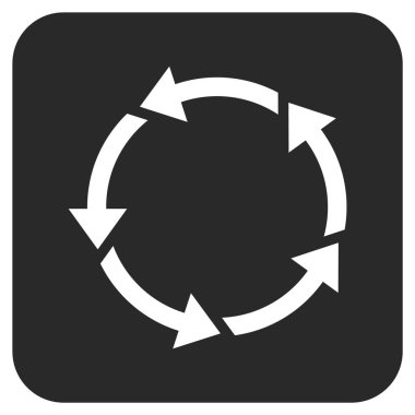 Döndürme düz kare vektör simgesi