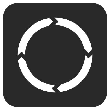 Döndürme düz kare vektör simgesi