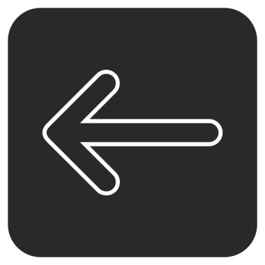 Ok sol düz kare vektör simgesi yuvarlak