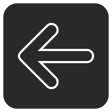 Ok sol düz kare vektör simgesi yuvarlak