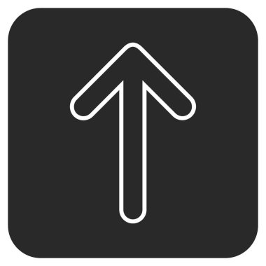 Düz yukarı yönlü ok vektör simgesi kare