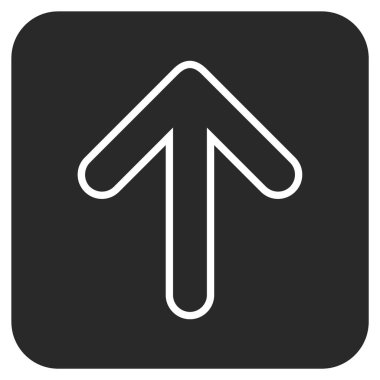 Düz yukarı yönlü ok vektör simgesi kare