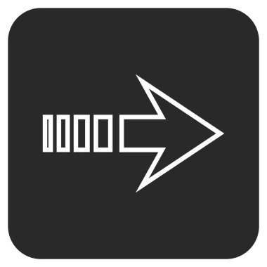 Vektör simgesi doğru düz kare göndermek