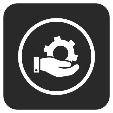 Hizmet düz kare vektör simgesi