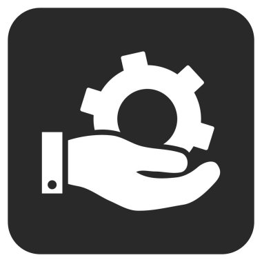 Hizmet düz kare vektör simgesi