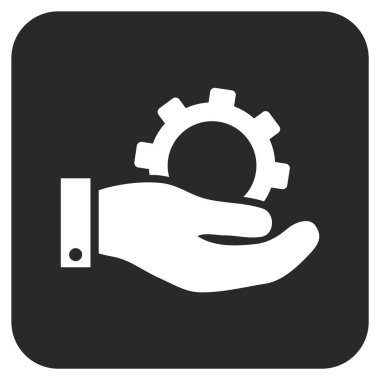 Hizmet düz kare vektör simgesi