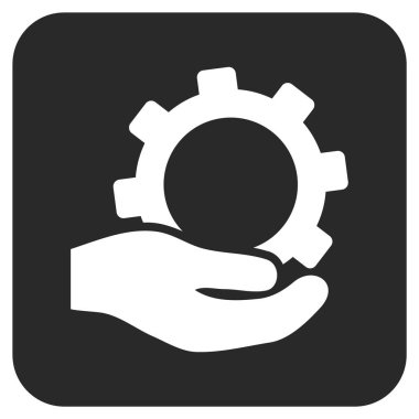 Hizmet düz kare vektör simgesi