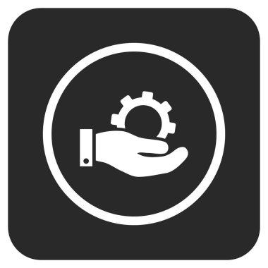 Hizmet düz kare vektör simgesi