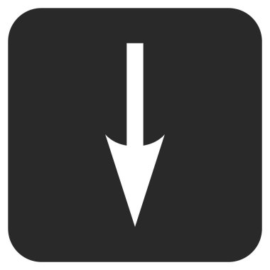 Düz kare vektör simgesi aşağı ok keskin