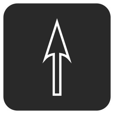 Düz kare vektör simge yukarı ok keskin