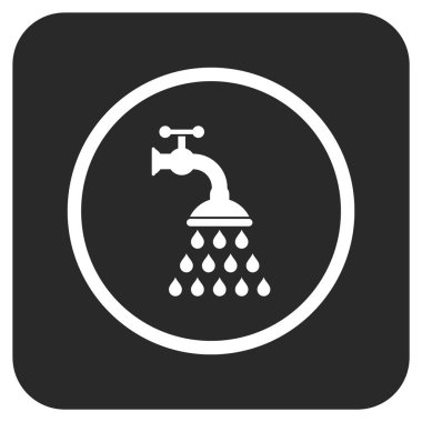 Duş musluk düz kare vektör simgesi